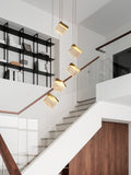 Searchlight Dana 5-light LED pendant satin brass (British brand)