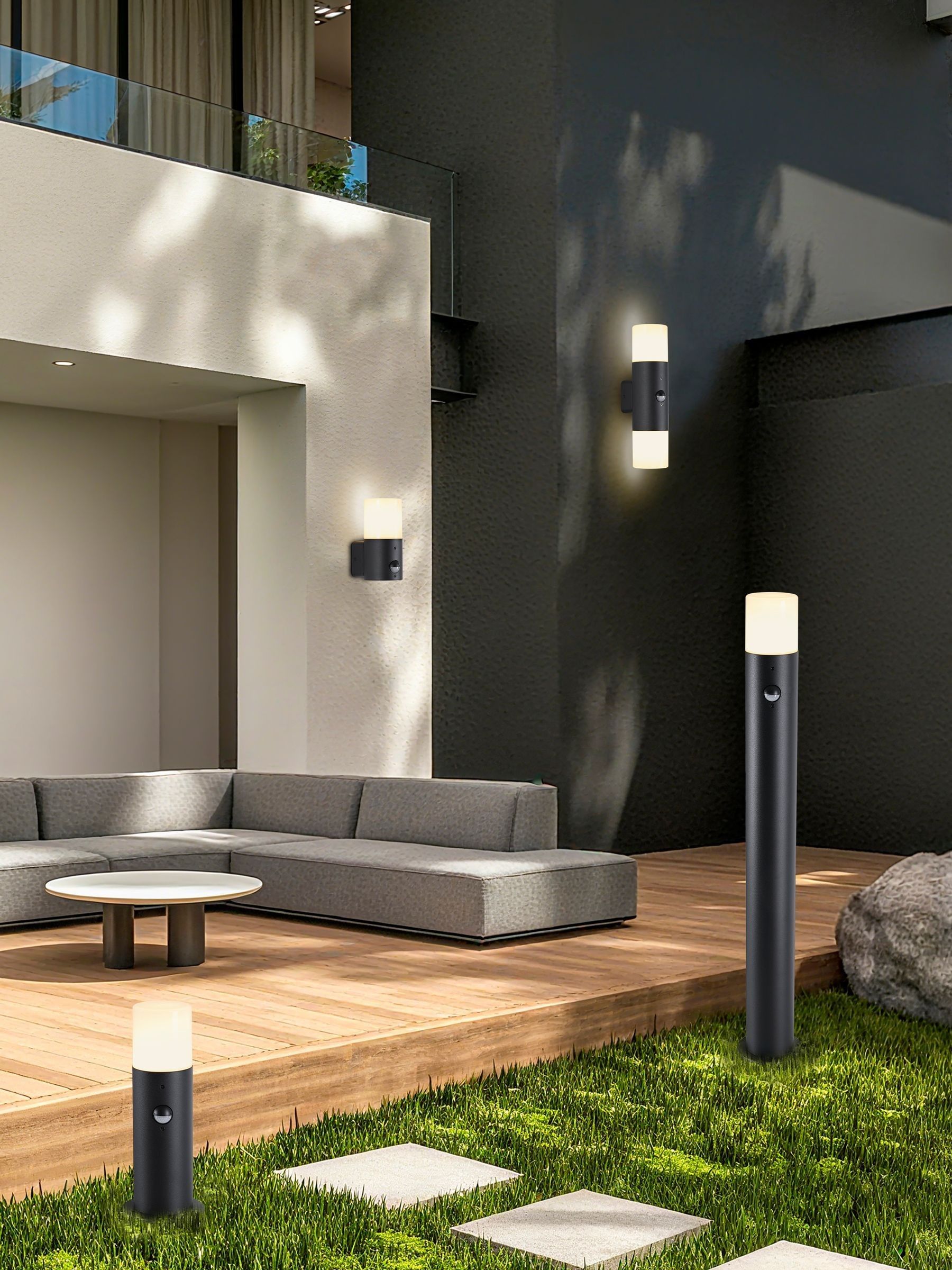 Searchlight Dax outdoor bollard aluminium 30cm (British brand)