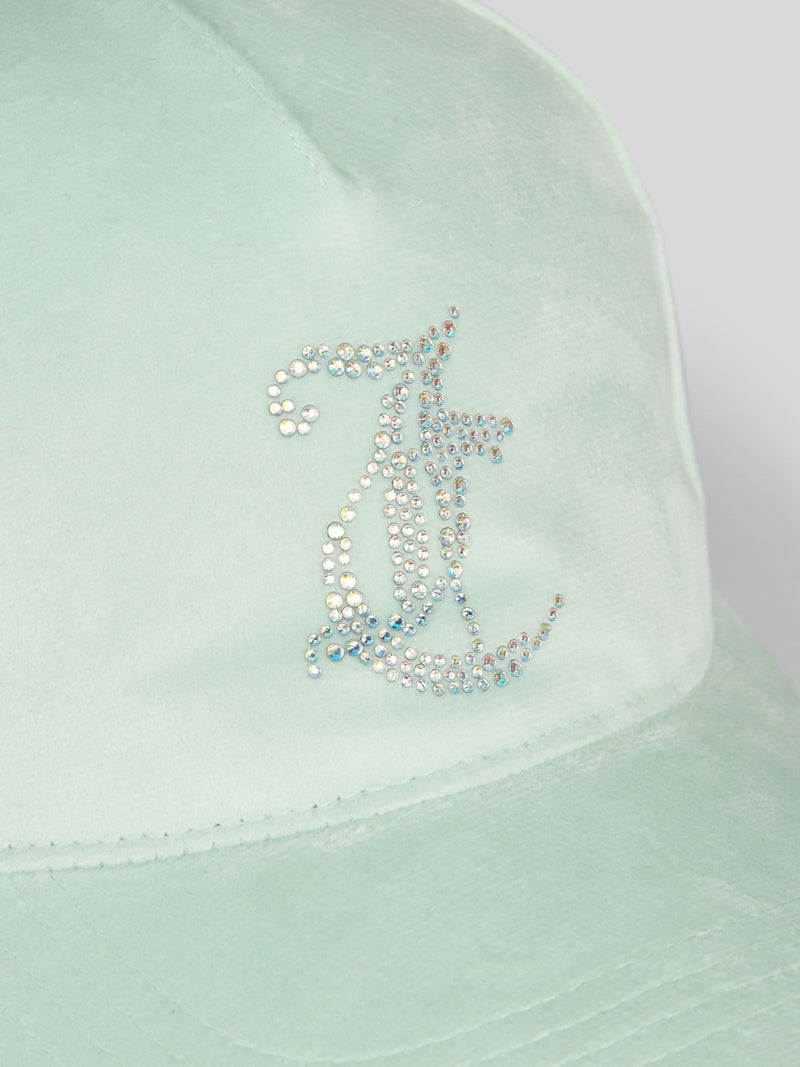 Juicy Couture green velour cap with diamante logo (British brand)