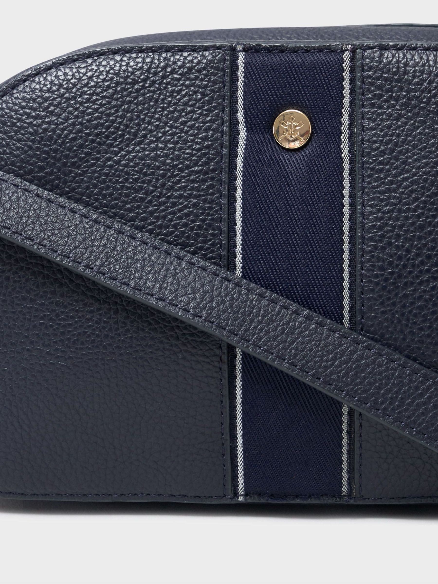 Crew Clothing blue heritage camera bag, imported from the UK