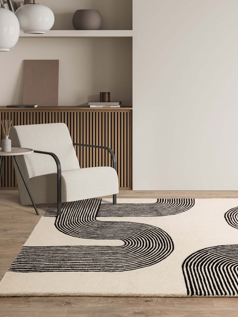 Asiatic Rugs Black Matrix Arches Wool Rug