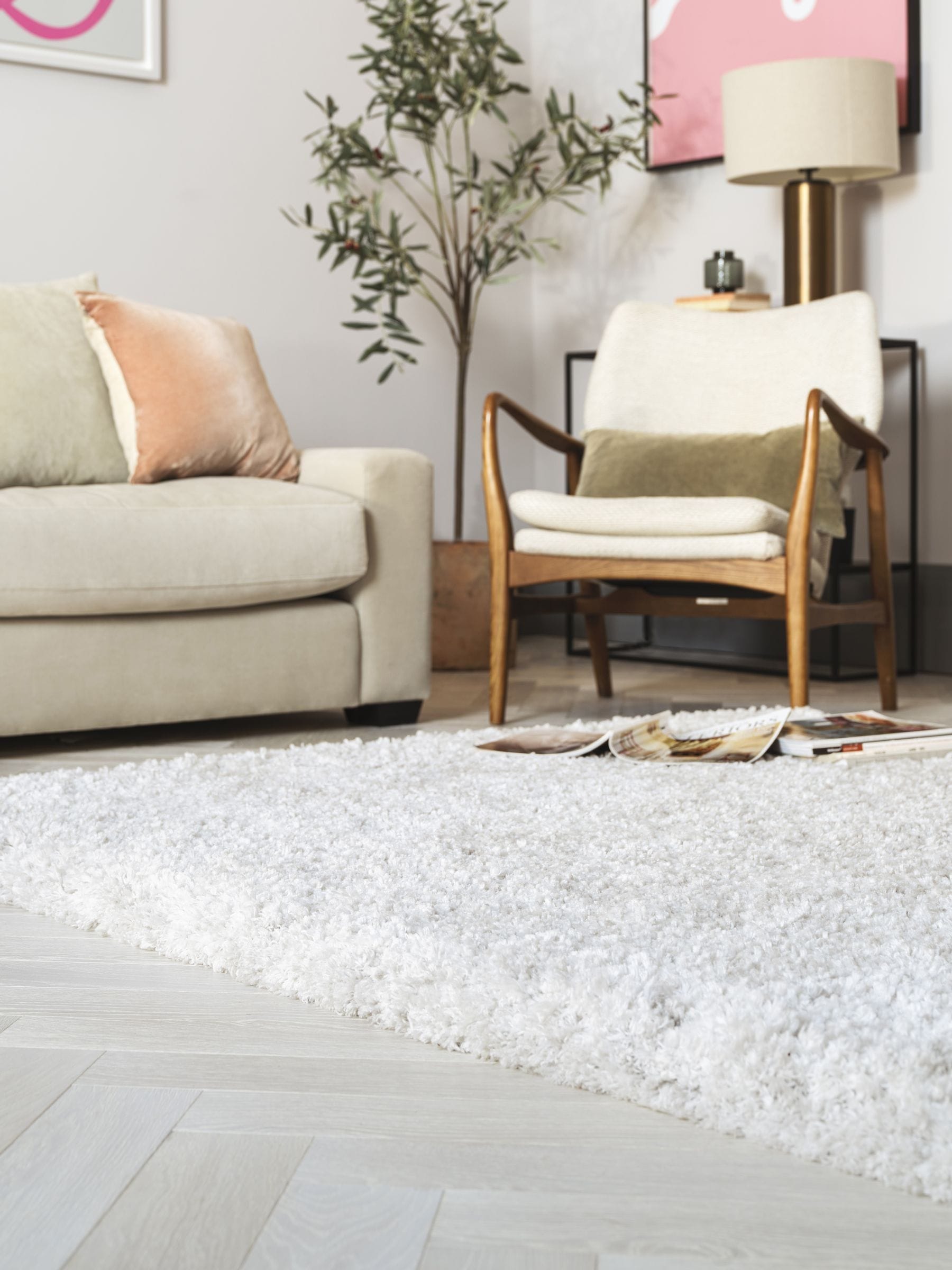 Asiatic Rugs white Barnaby deep pile rug - British product