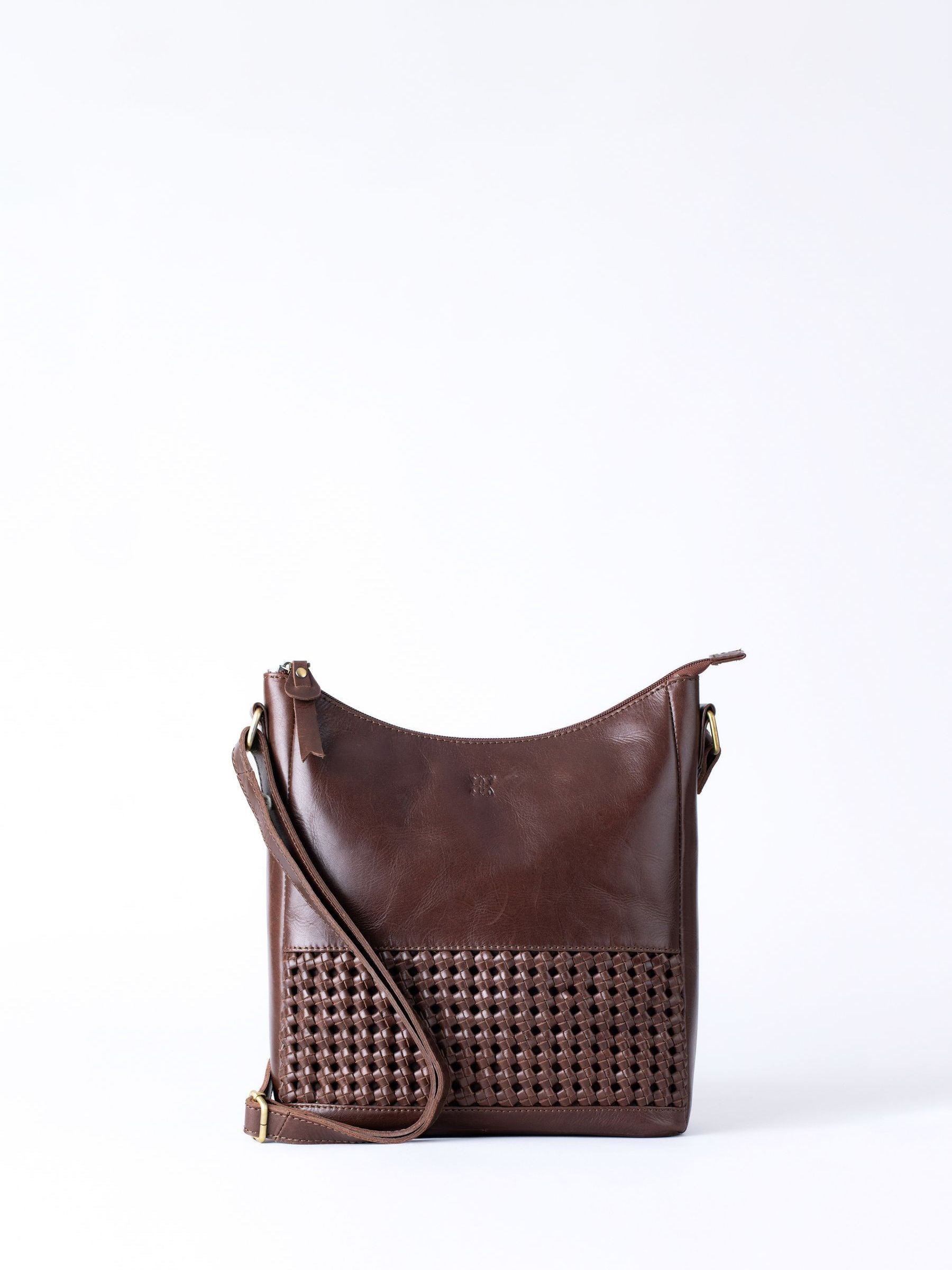 Lakeland Leather Waverton cross-body bag brown leather, imported from the UK