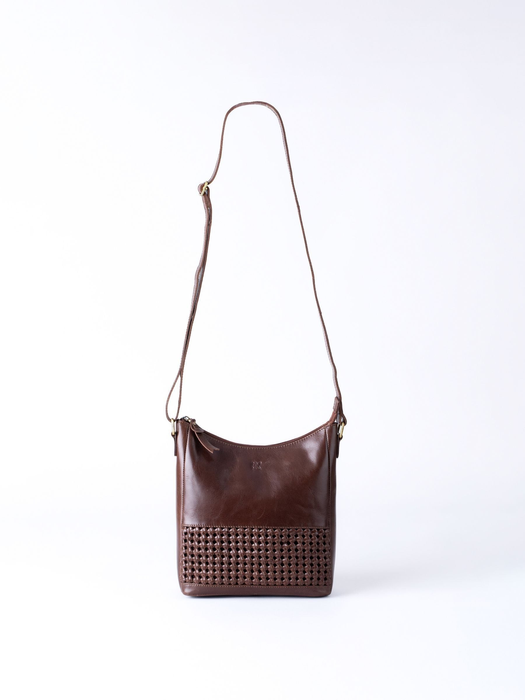 Lakeland Leather Waverton cross-body bag brown leather, imported from the UK