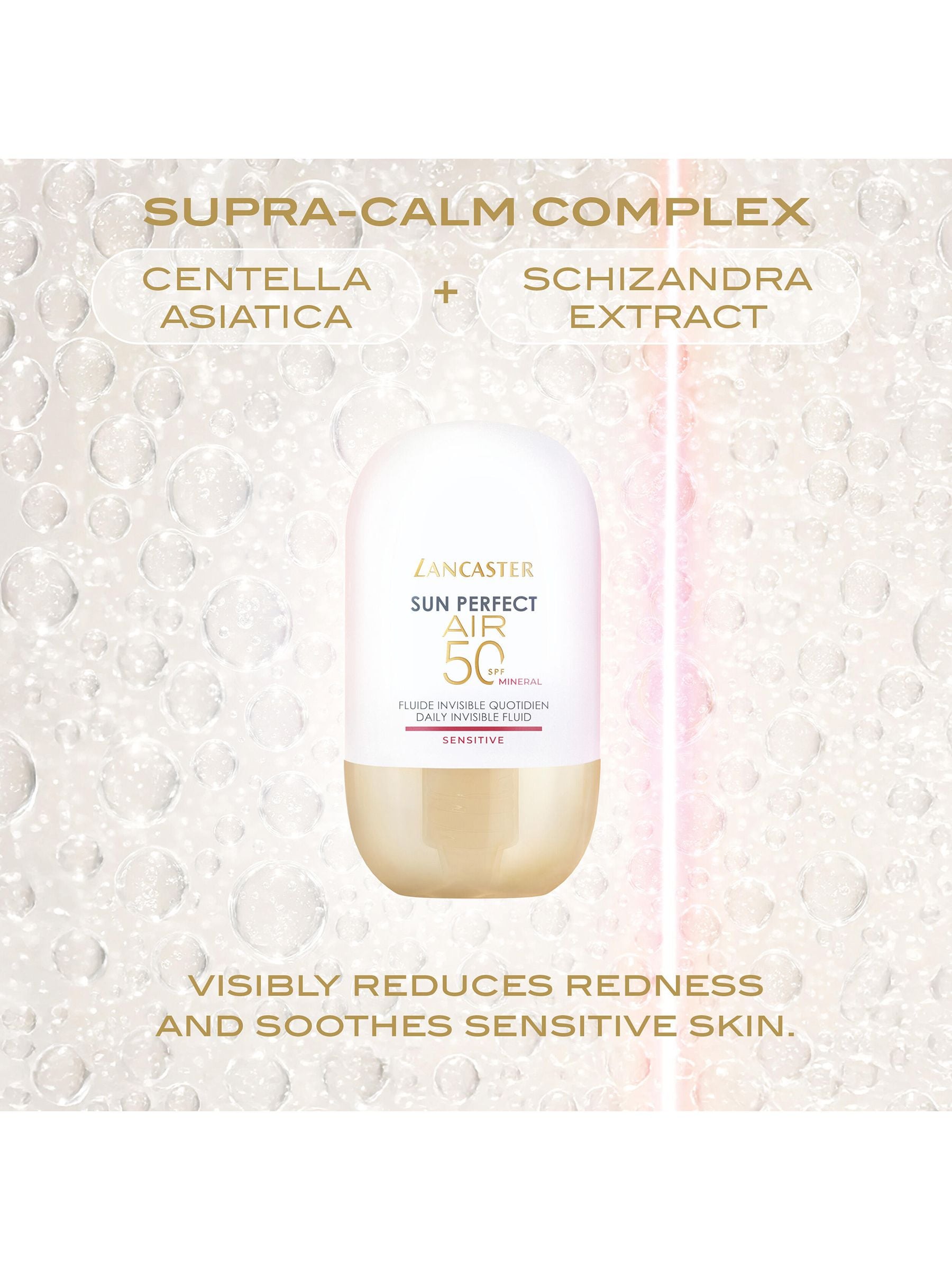 Lancaster sunscreen fluid SPF50 sensitive mineral 40ml, imported from the UK