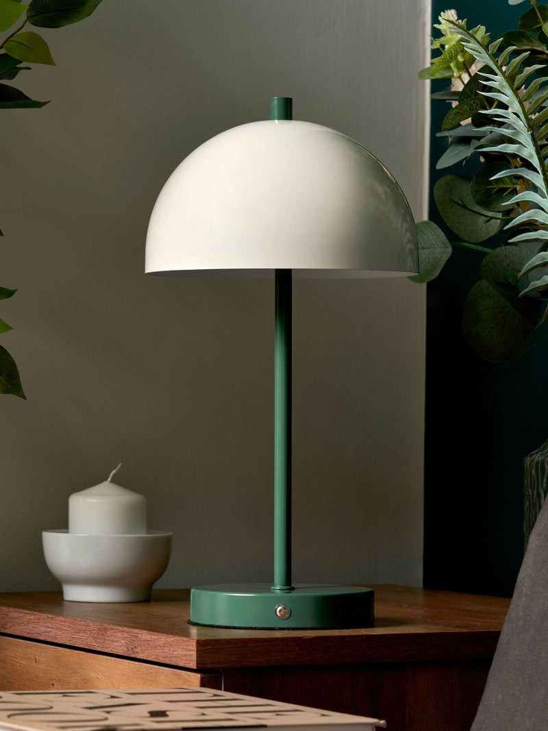 BHS Green Semi Dome USB-C Rechargeable Table Lamp