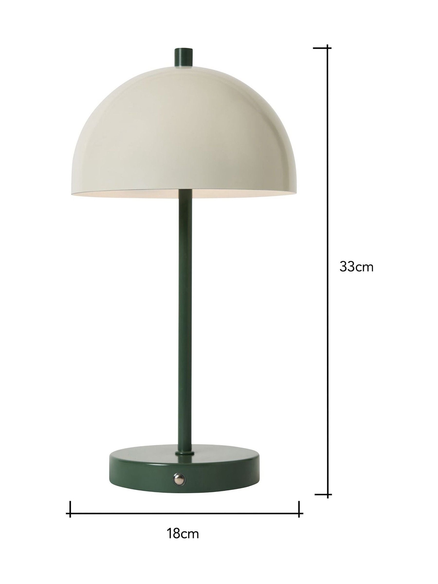 BHS Green Semi Dome USB-C Rechargeable Table Lamp