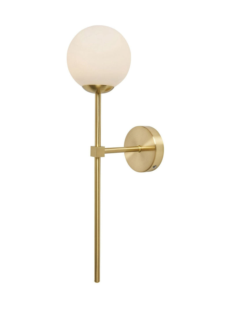 BHS satin brass USB-C rechargeable wall light, UK version