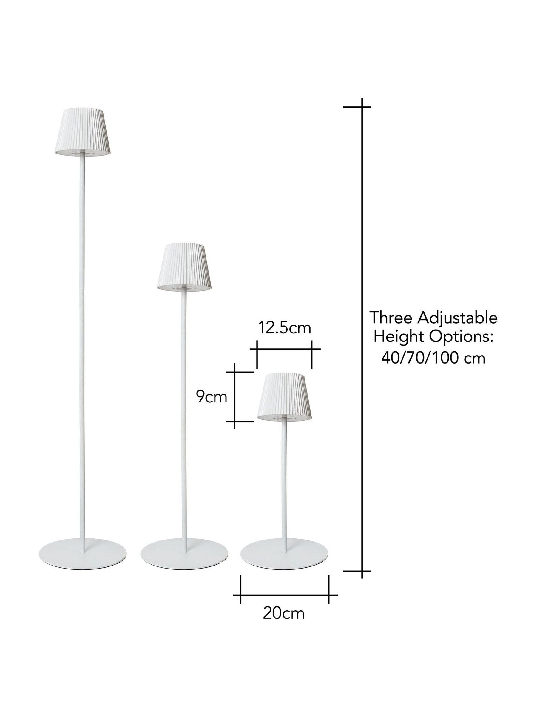 BHS White Esther USB-C rechargeable floor lamp, UK version