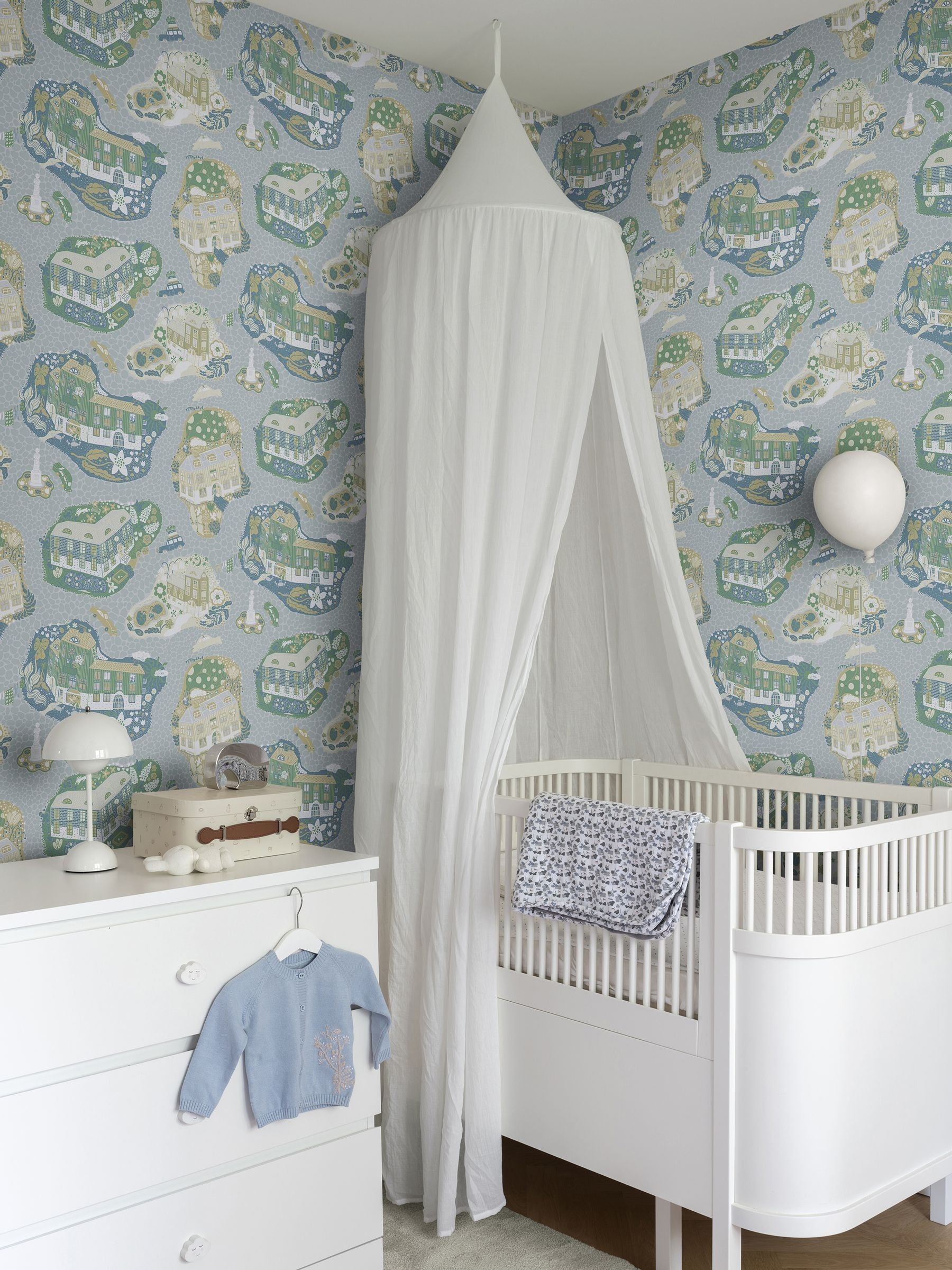 Galerie wallpaper sample Blue Resan A4 (British brand)