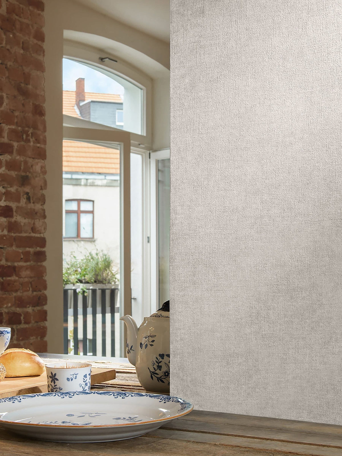 Galerie Beige Horizon wallpaper sample A4 (British brand)