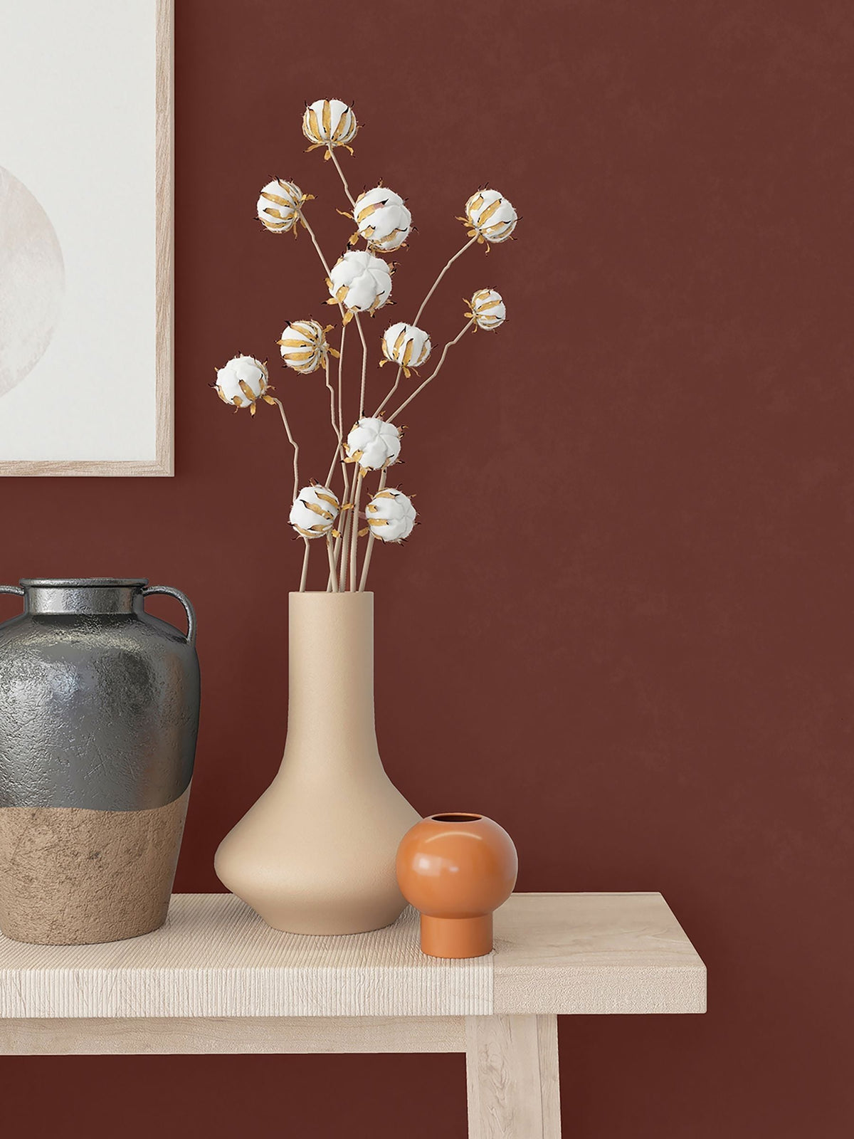 Galerie Wallcoverings Red Terra plain texture clay wallpaper sample A4 (British brand)