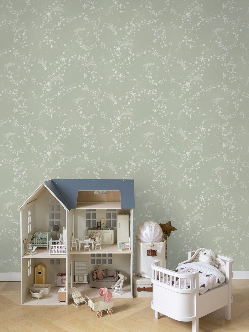 Galerie Wallcoverings Pink Resan Star A4 Wallpaper Sample