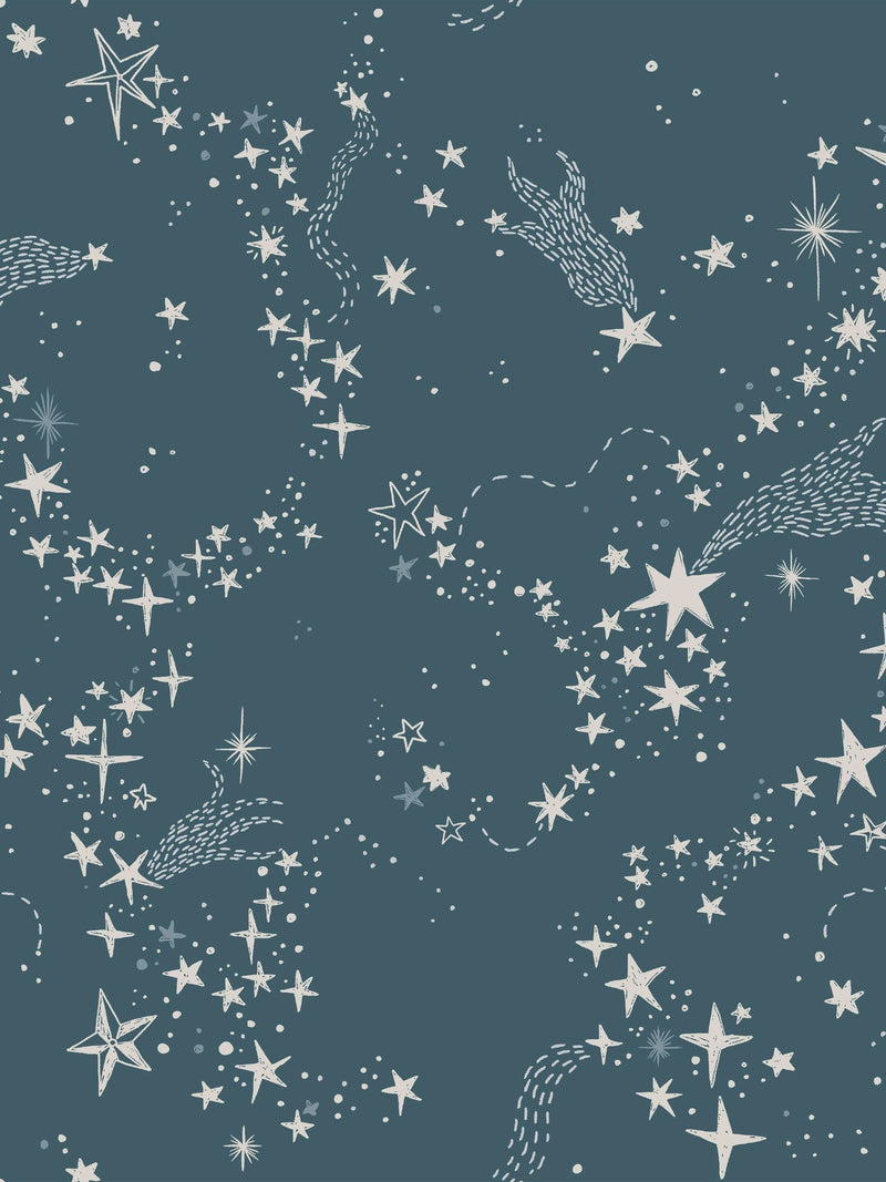 Galerie Wallcoverings Blue Resan Star A4 wallpaper sample, imported from the UK