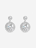 Inicio double drop cubic zirconia halo earrings, UK version