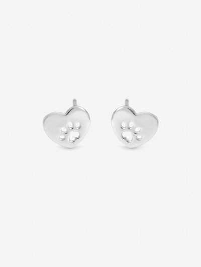 Next Inicio Sterling Silver Plated Pawprint Stud Earrings- Buy online at McGrocer