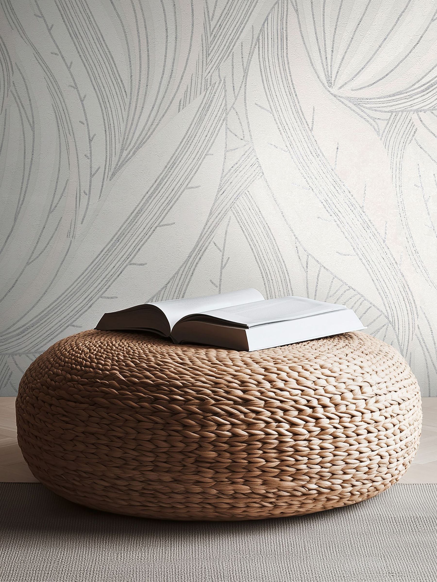 Galerie Wallcoverings White Horizon Tree Leaf 10.05M Wallpaper
