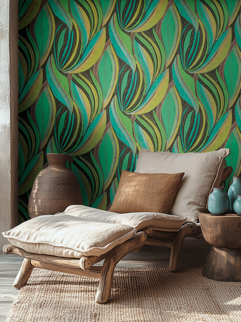 Galerie Wallcoverings Green Horizon Tree Leaf 10.05M Wallpaper