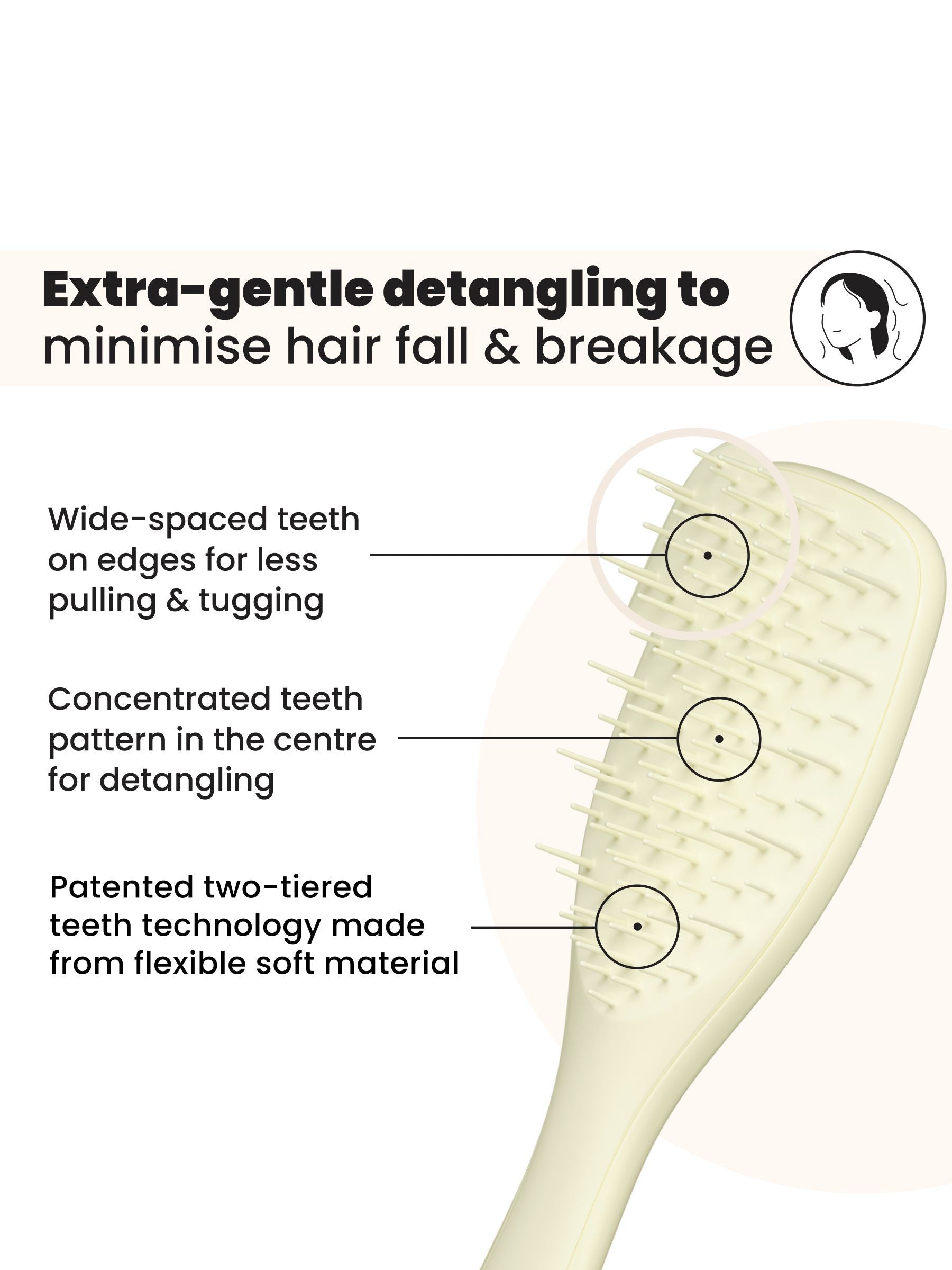 Tangle Teezer Ultimate Detangler Extra Gentle Chamomile Yellow hairbrush, imported from the UK