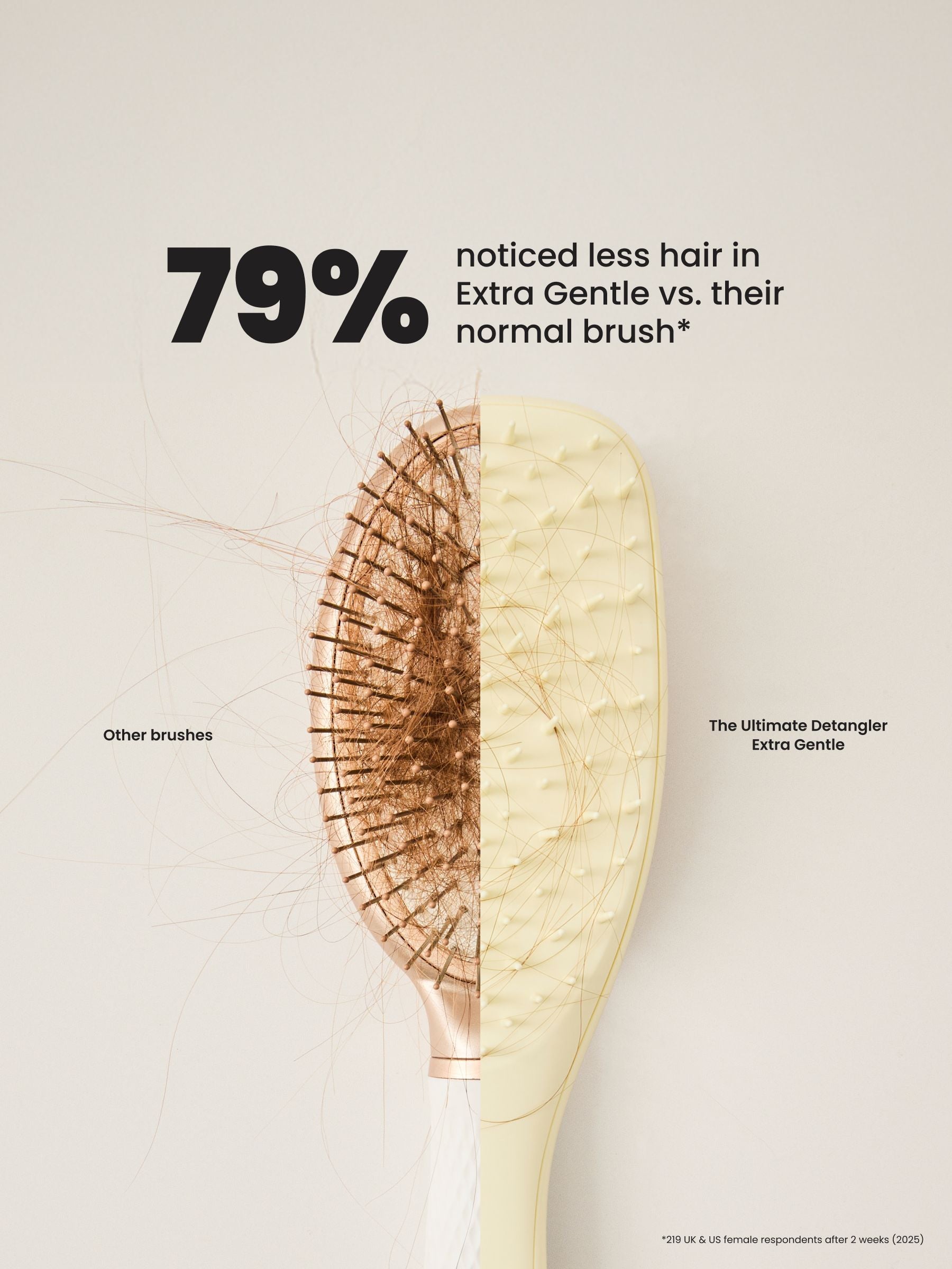 Tangle Teezer Ultimate Detangler Extra Gentle Chamomile Yellow hairbrush, imported from the UK