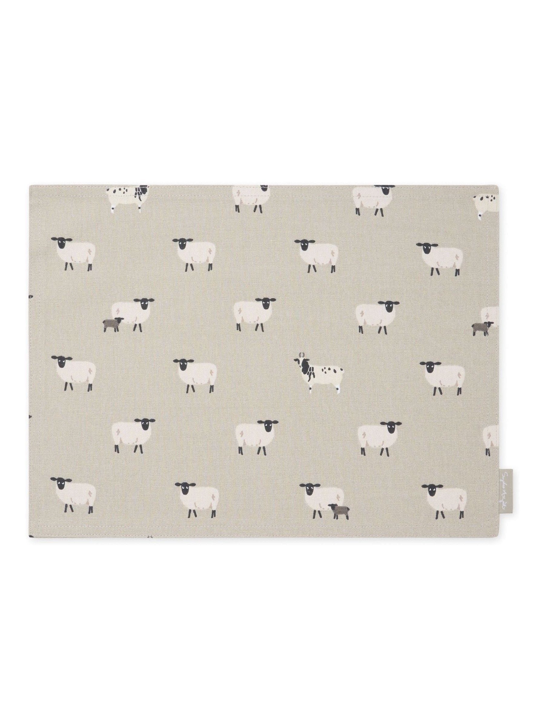 Sophie Allport grey sheep fabric placemats 30x40cm - British product