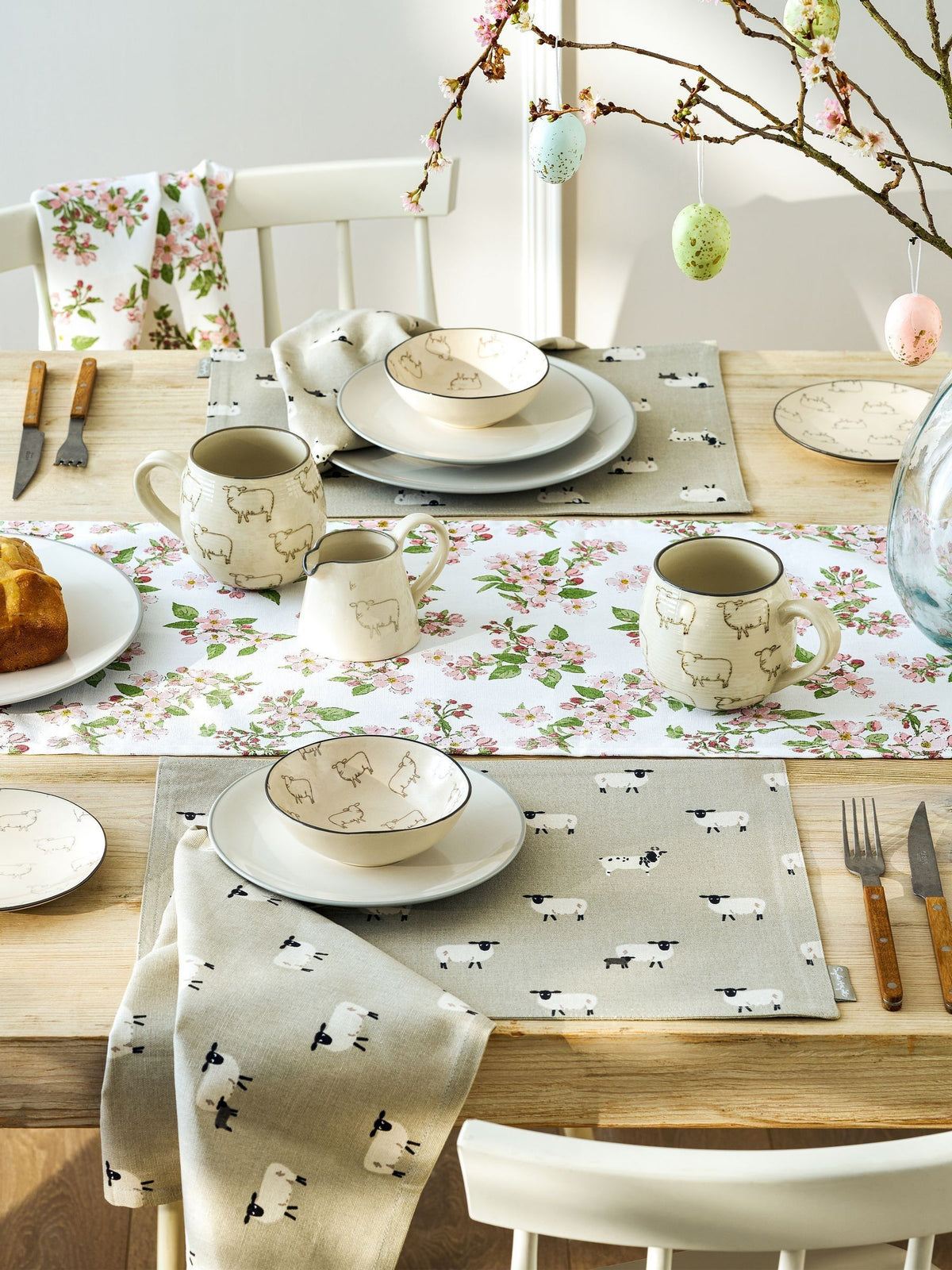 Sophie Allport grey sheep fabric placemats 30x40cm - British product