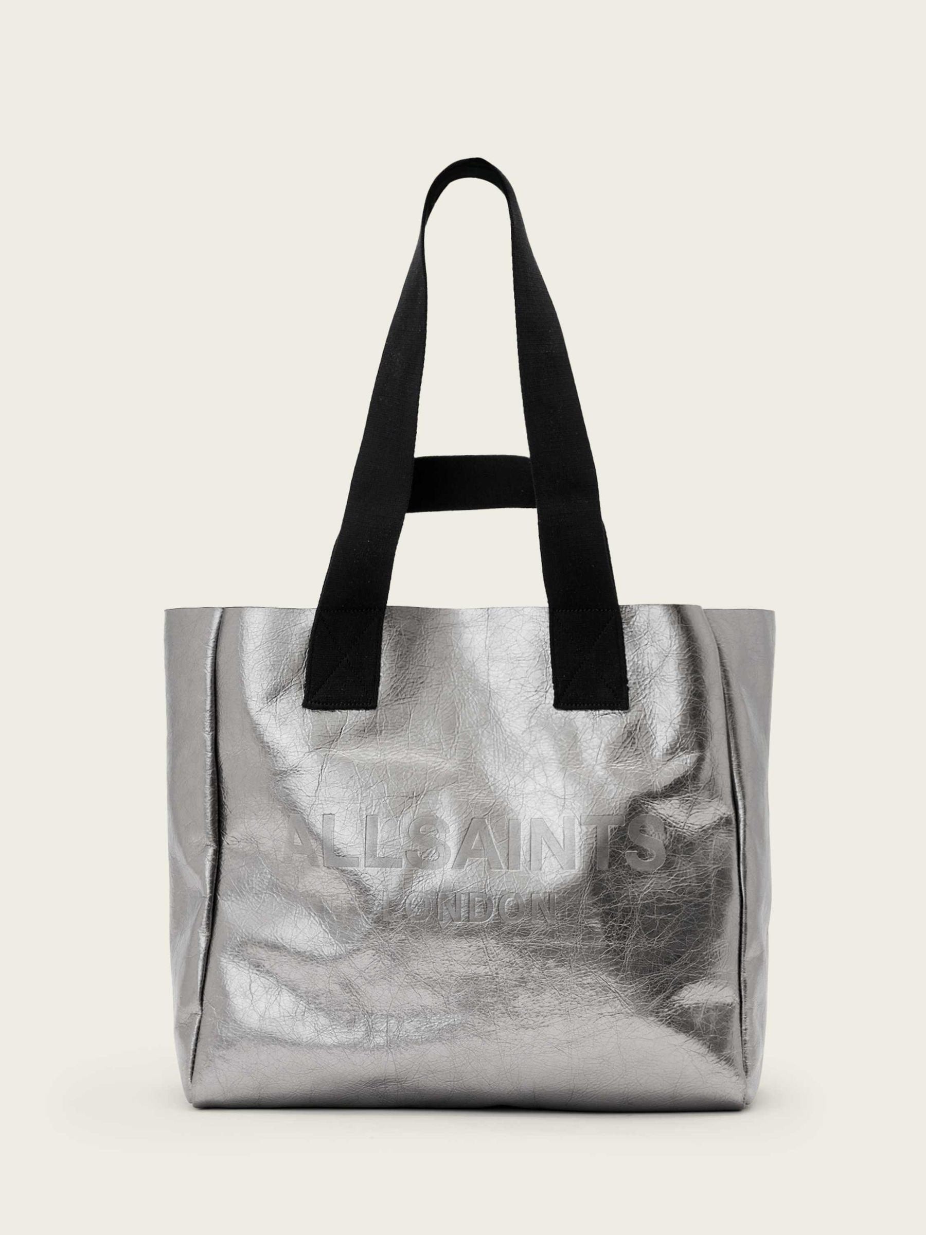 AllSaints Grey Izzy leather tote bag (British brand)