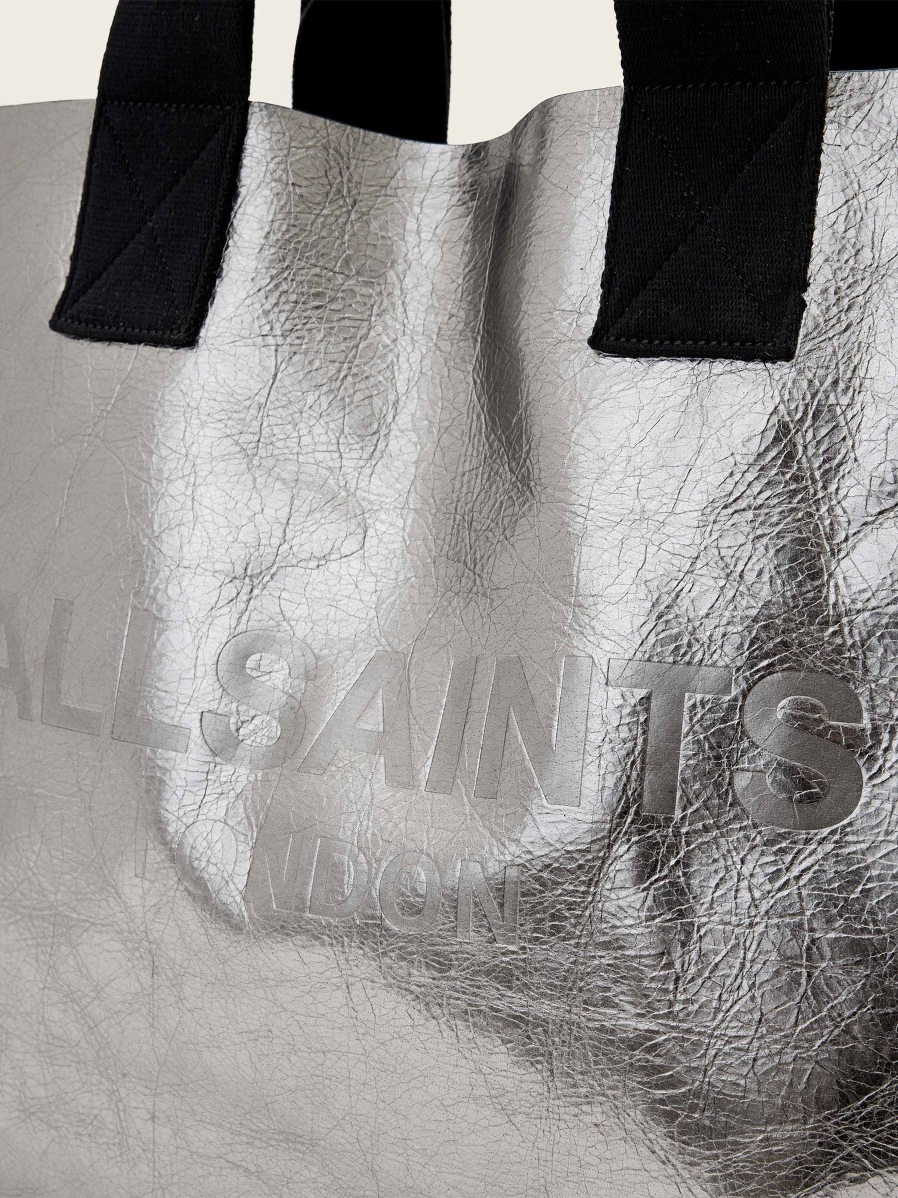 AllSaints Grey Izzy leather tote bag (British brand)