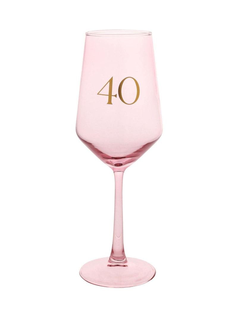 Widdop pink wine glass gold 40 decal 23.5cm, imported from the UK