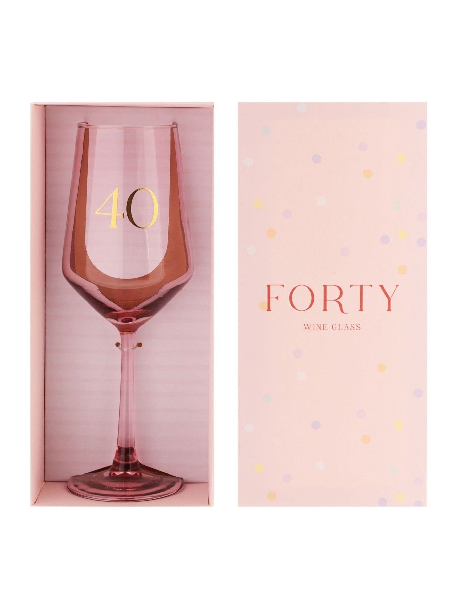 Widdop pink wine glass gold 40 decal 23.5cm, imported from the UK