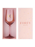 Widdop pink wine glass gold 40 decal 23.5cm, imported from the UK