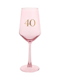 Widdop pink wine glass gold 40 decal 23.5cm, imported from the UK
