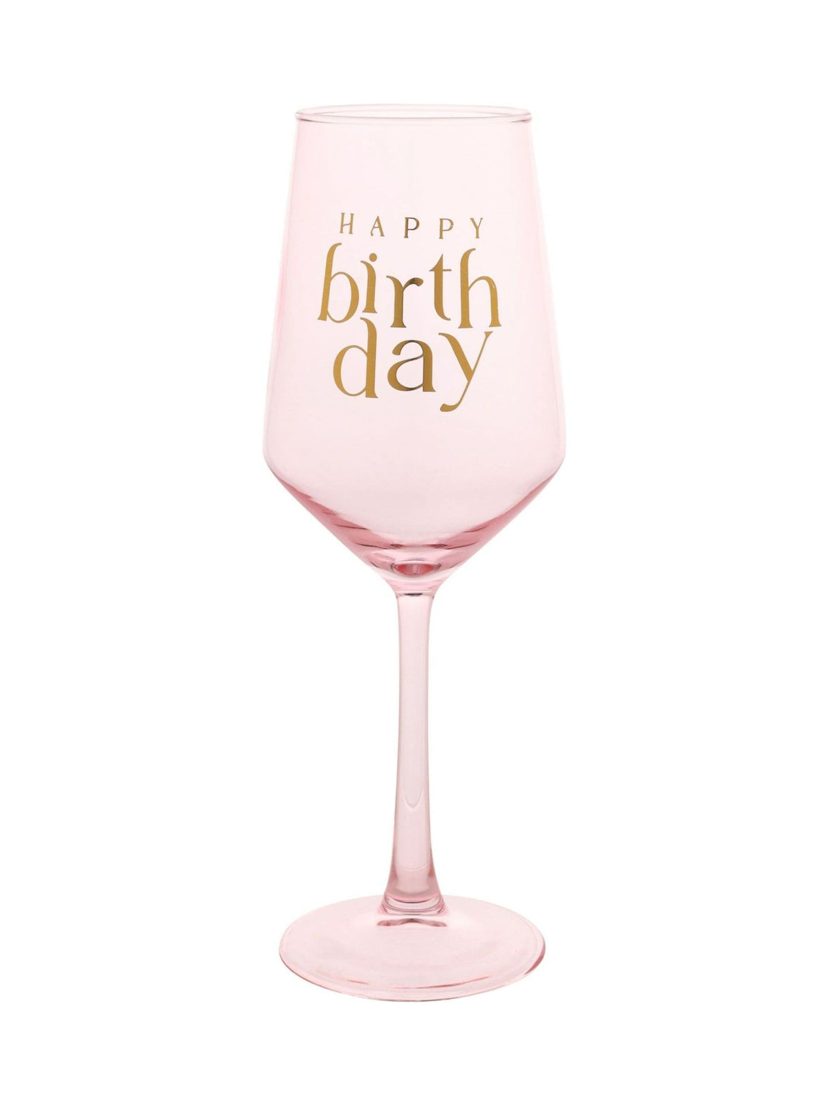 Widdop pink happy birthday wine glass 23.5cm, imported from the UK