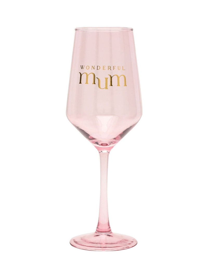Widdop pink mum wine glass, UK version