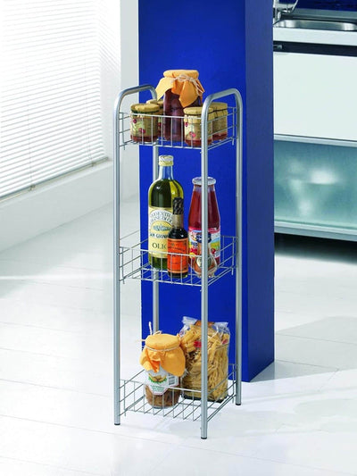 Next Metaltex Silver Vancouver 3-Tier Square Storage Trolley- Buy online at McGrocer