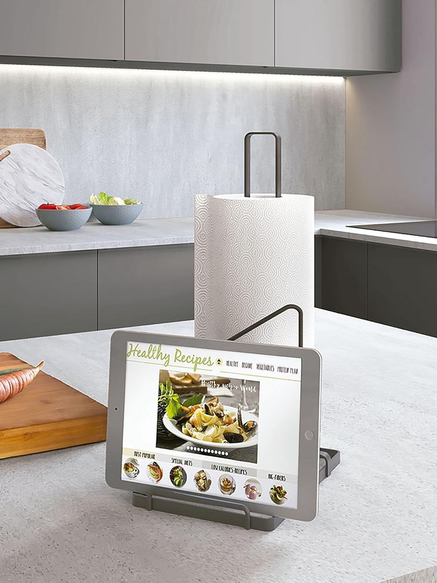 Metaltex Black Tokyo kitchen paper holder 13x19x32 cm (British brand)