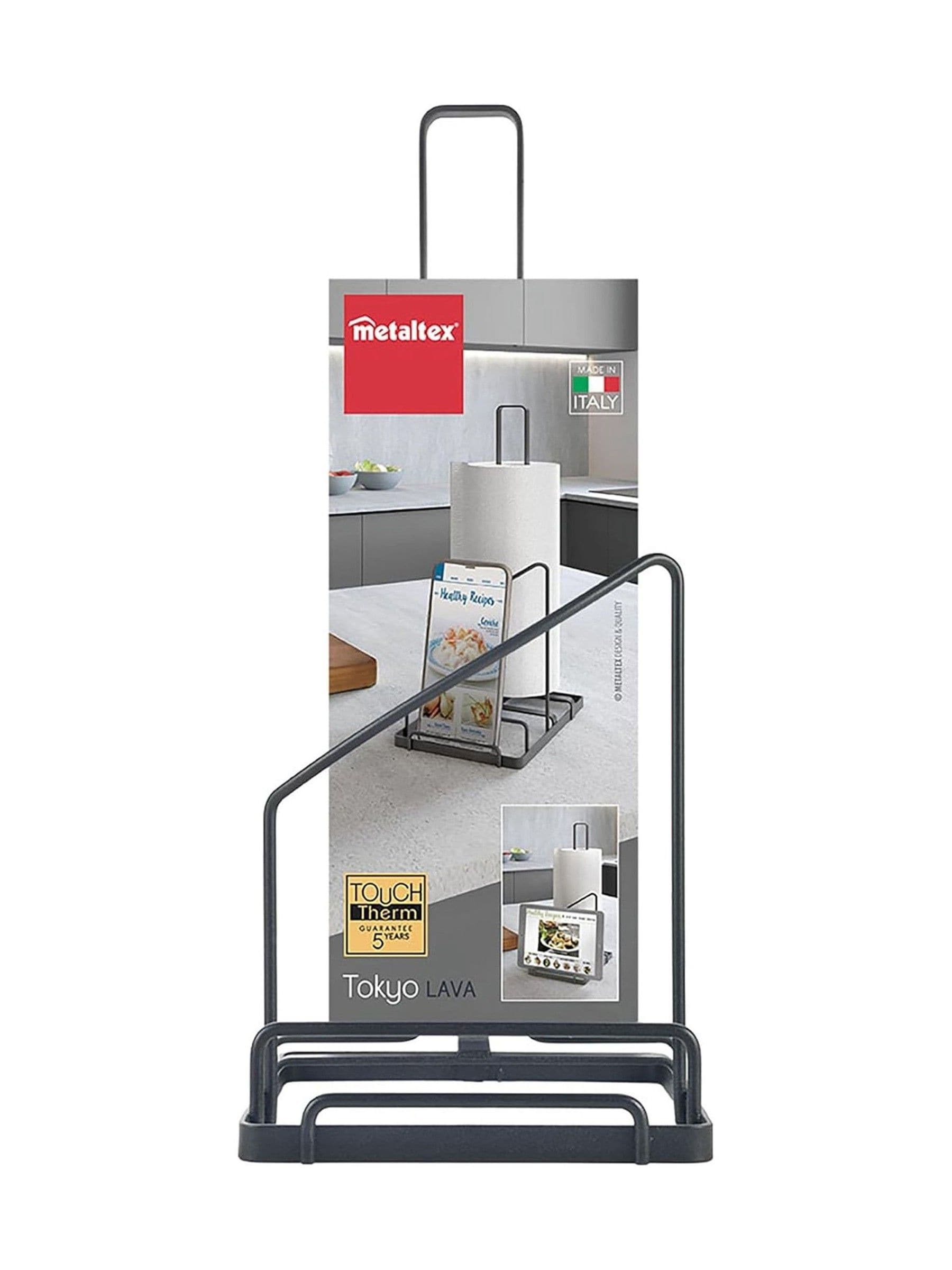 Metaltex Black Tokyo kitchen paper holder 13x19x32 cm (British brand)