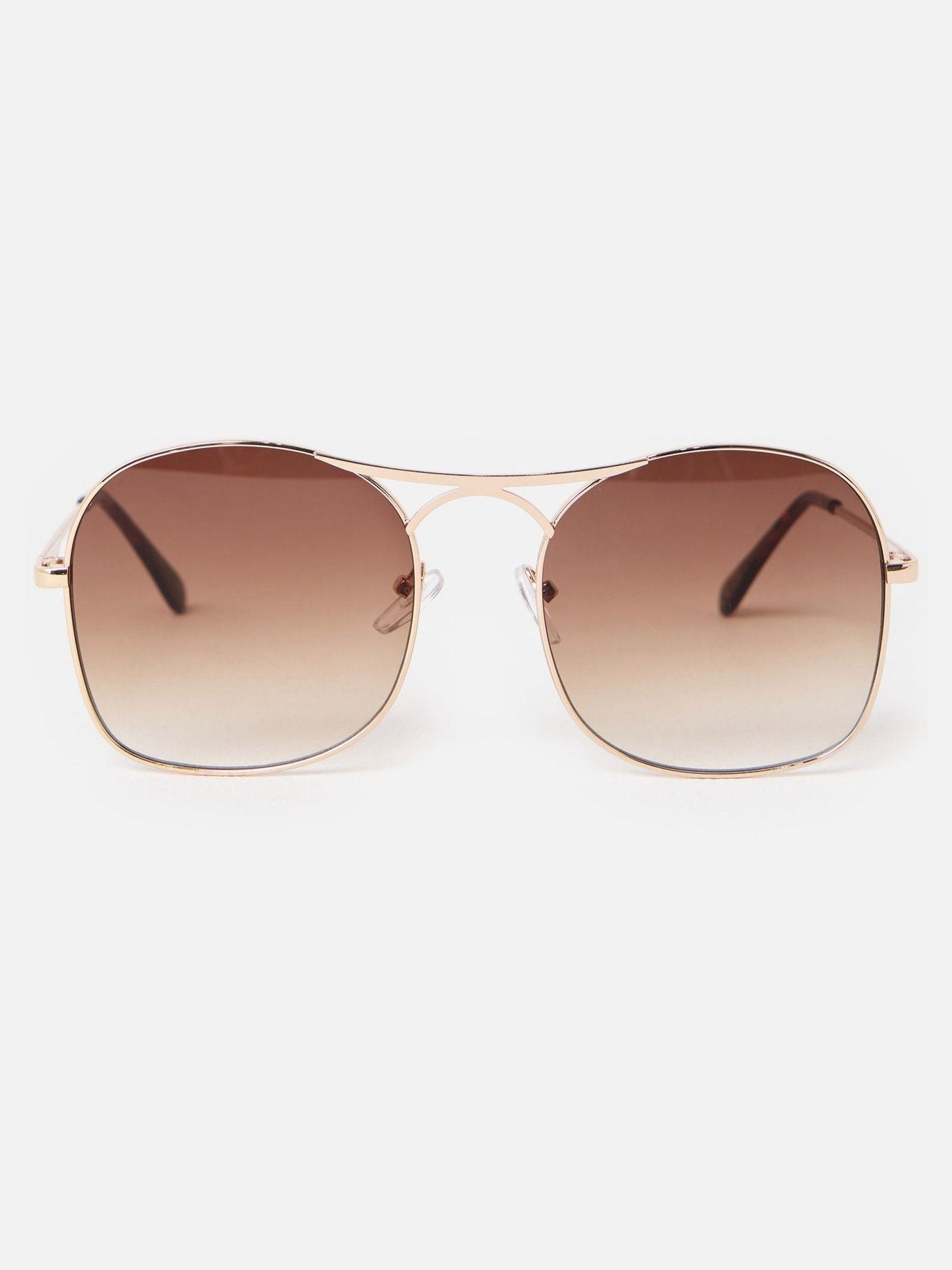 Oliver Bonas oversized gold sunglasses with gradient lenses, imported from the UK