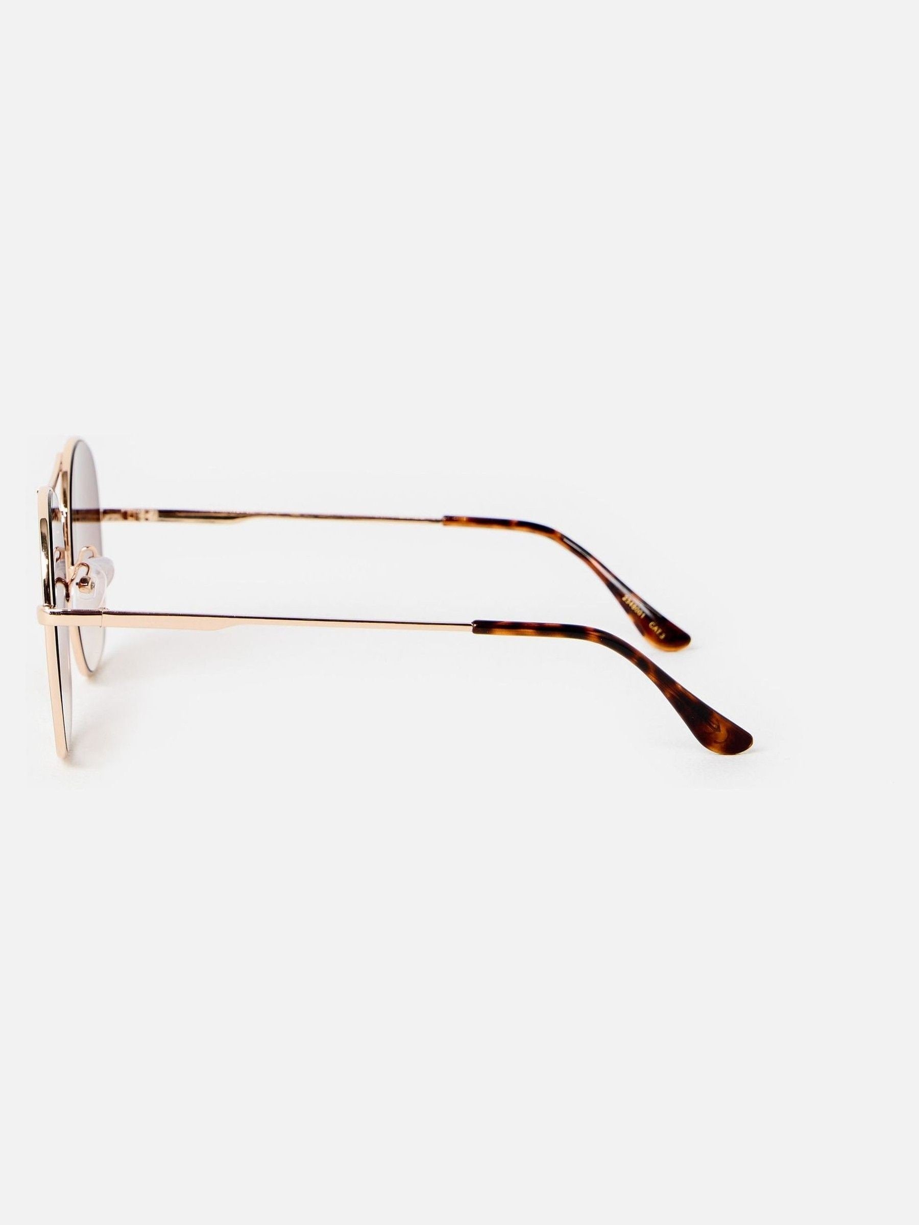 Oliver Bonas oversized gold sunglasses with gradient lenses, imported from the UK
