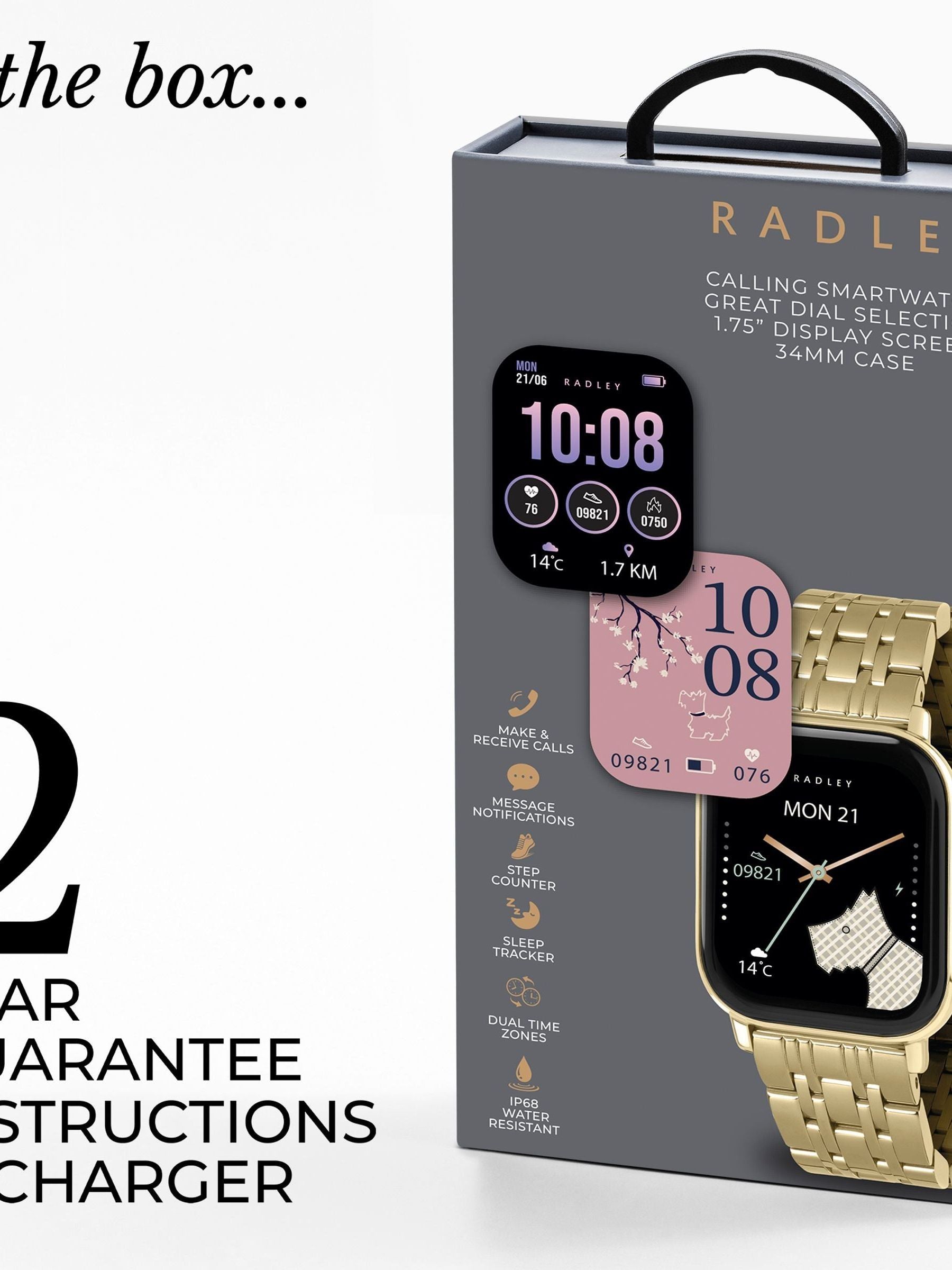 Radley smartwatch gold plated stainless steel bracelet - British product
