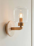 Gallery Home Dark Brown Travine Marble Wall Light 26cm