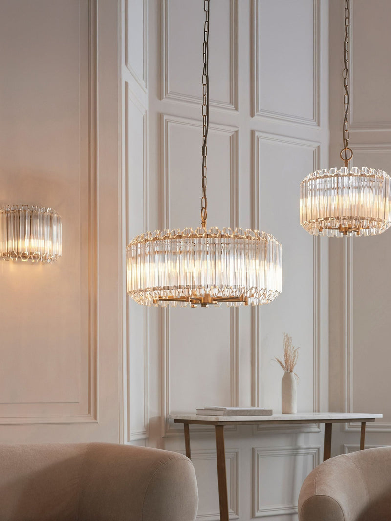 Gallery Home Valera 3 pendant light aged brass, imported from the UK