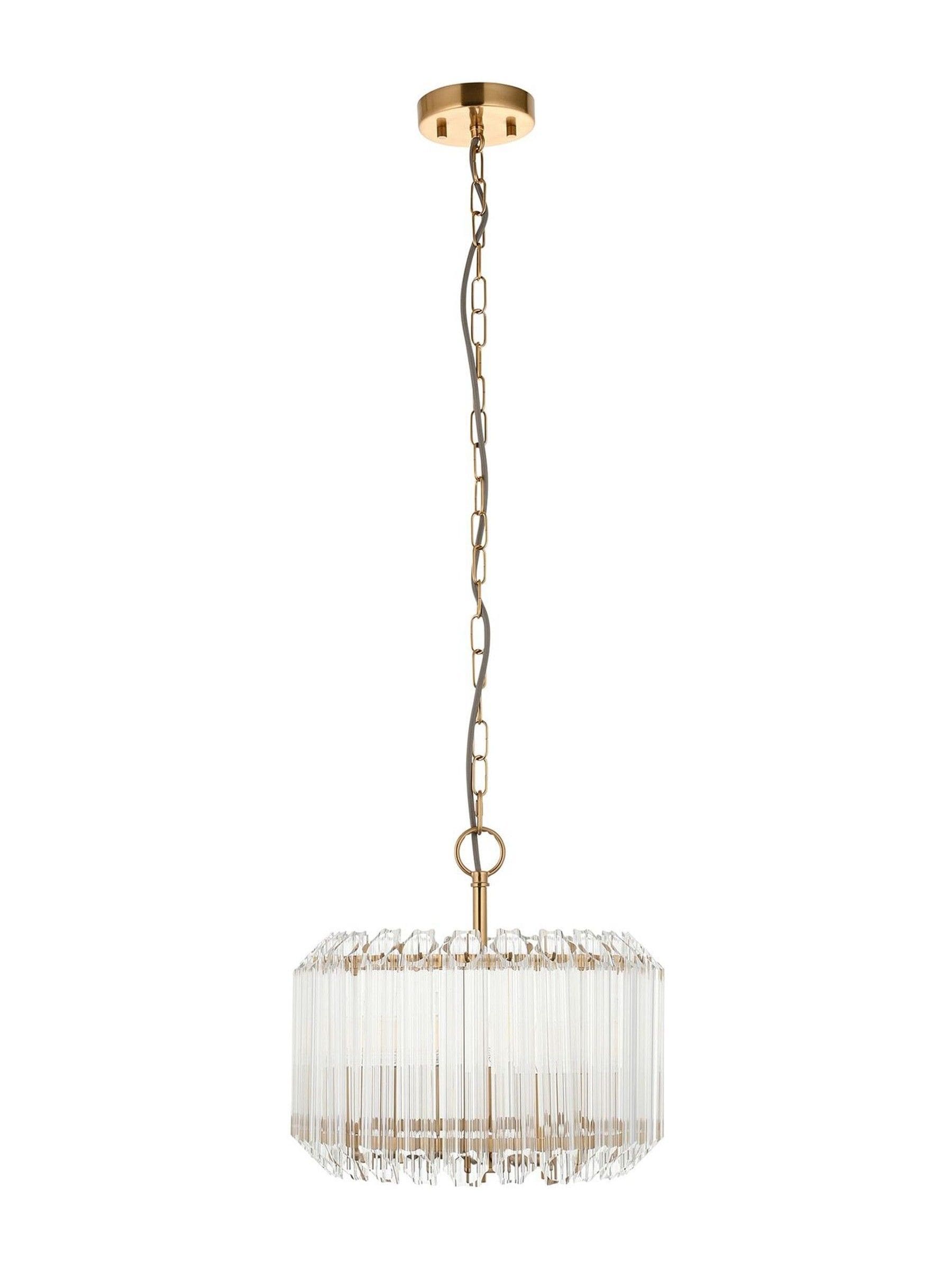 Gallery Home Valera 3 pendant light aged brass, imported from the UK