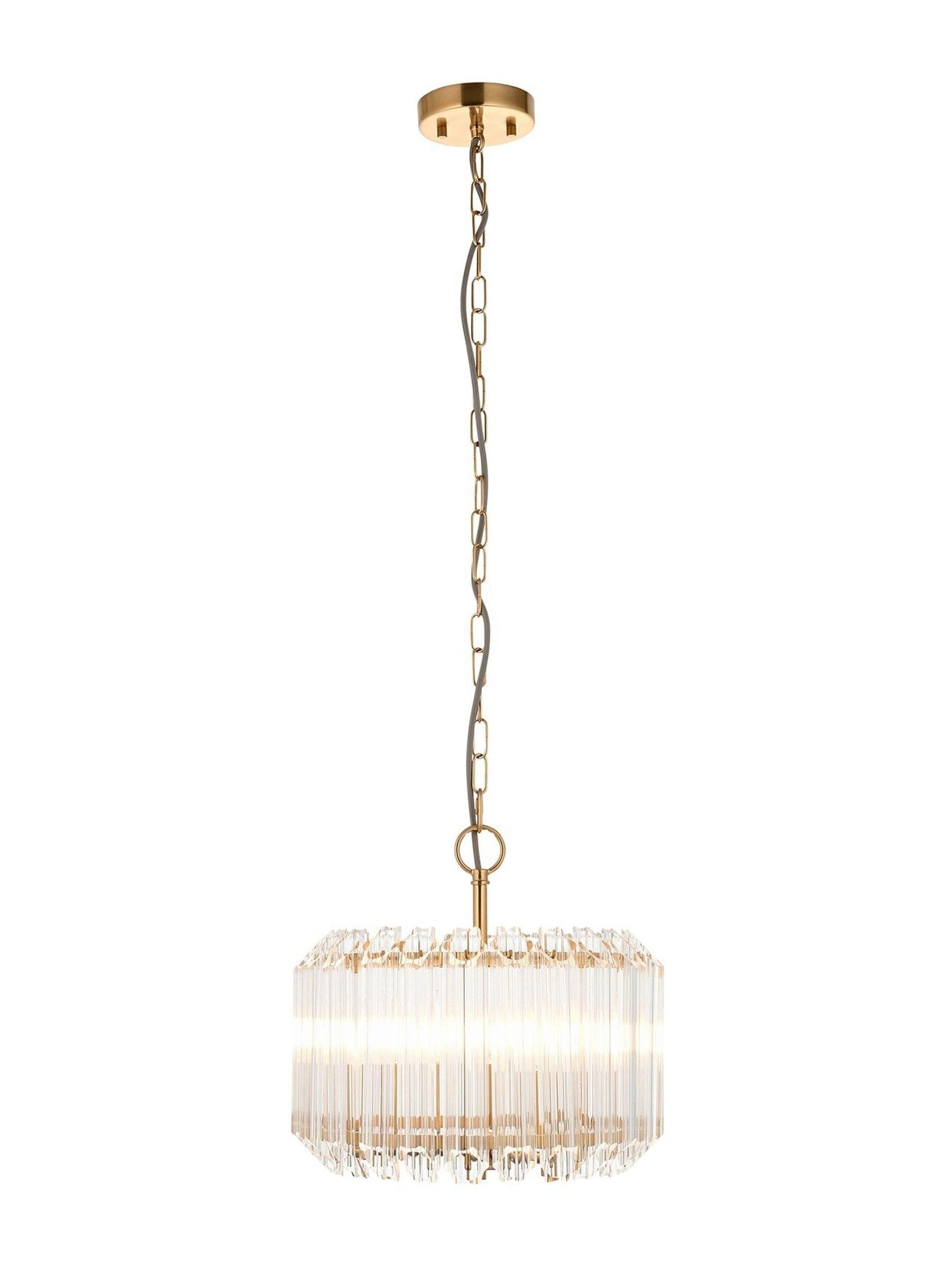 Gallery Home Valera 3 pendant light aged brass, imported from the UK