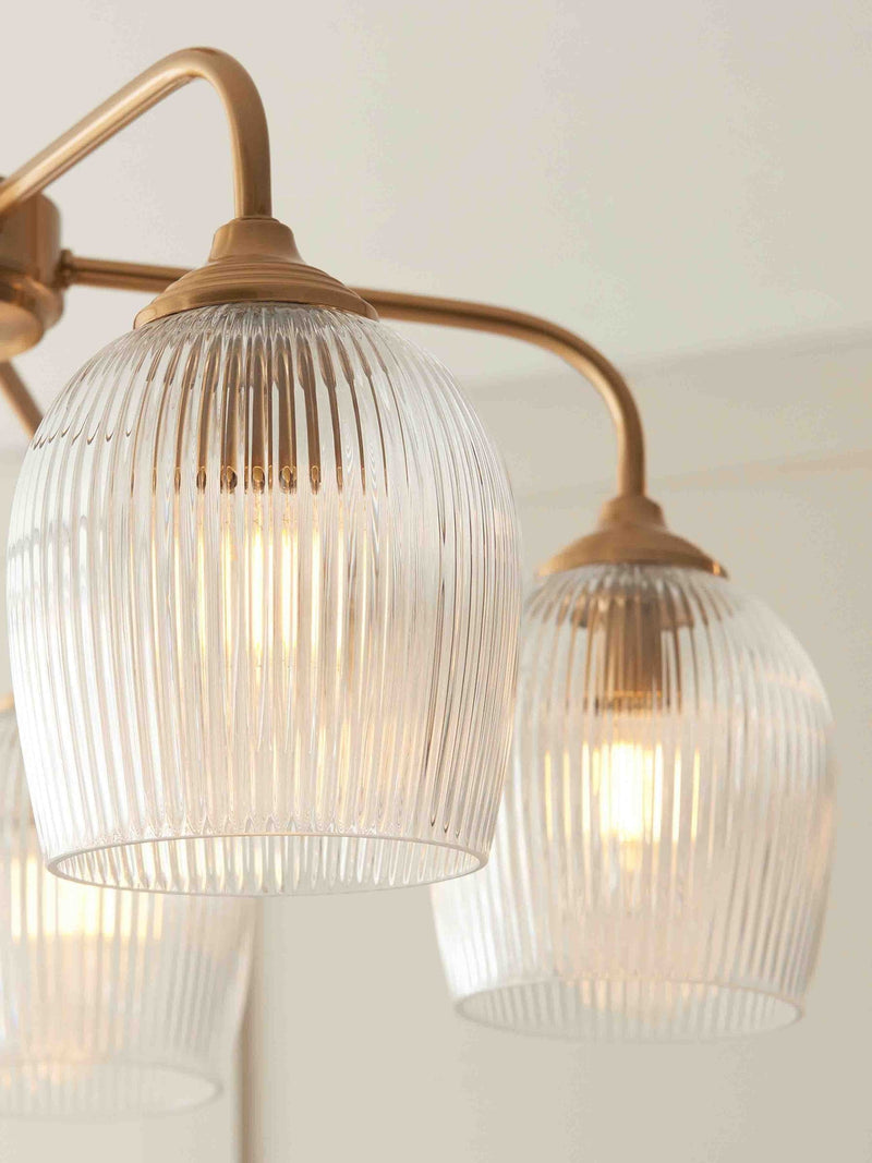 Gallery Home ribbed brass pendant light, imported from the UK
