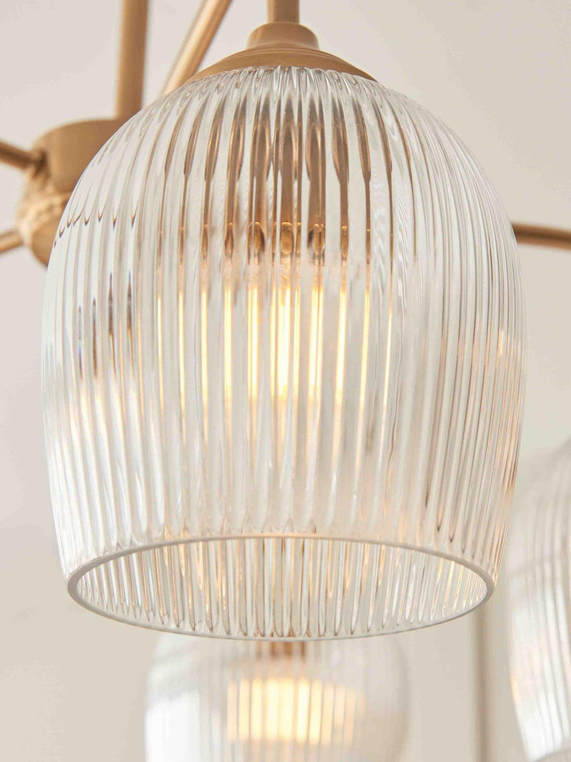 Gallery Home ribbed brass pendant light, imported from the UK