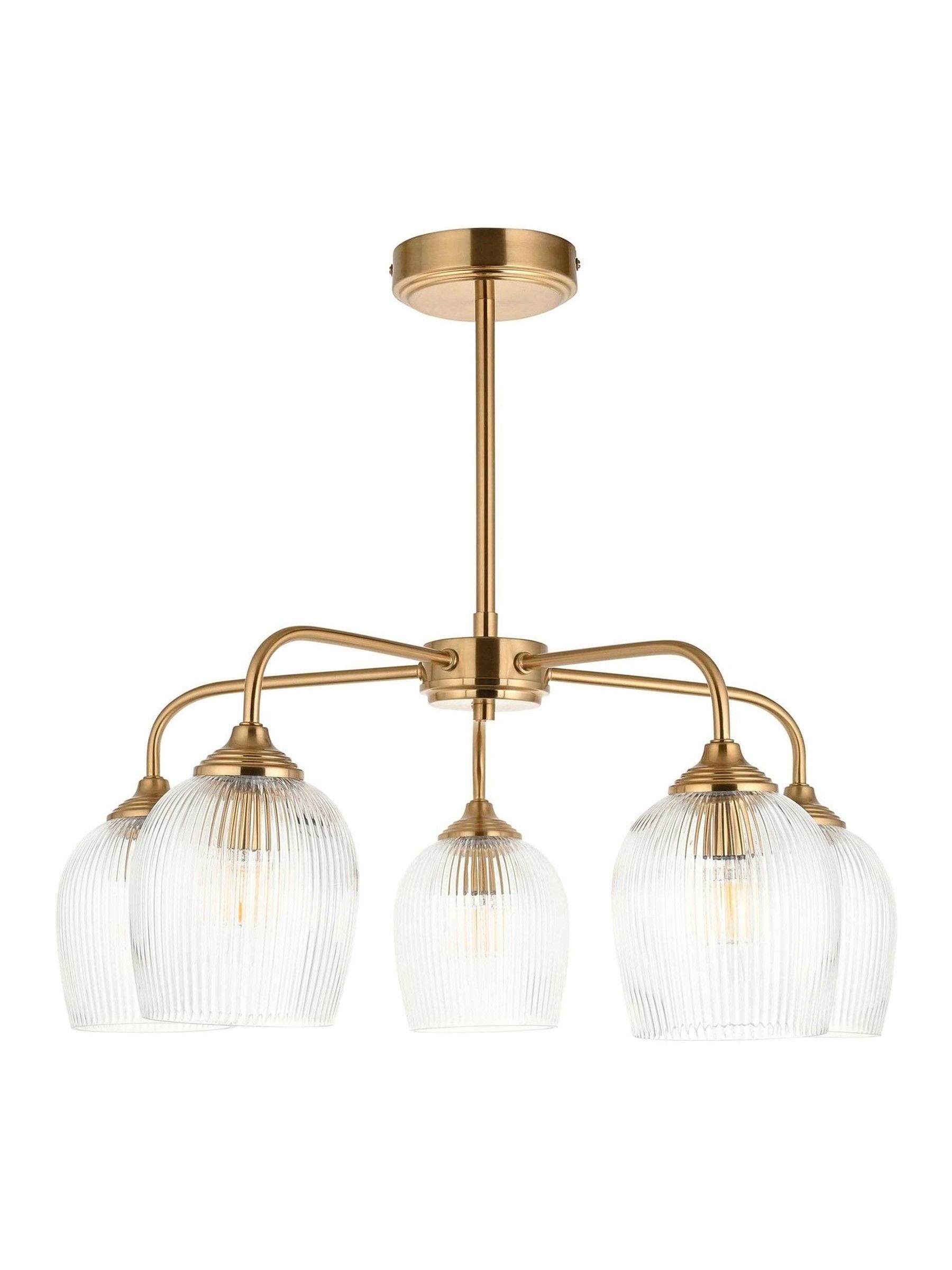 Gallery Home ribbed brass pendant light, imported from the UK