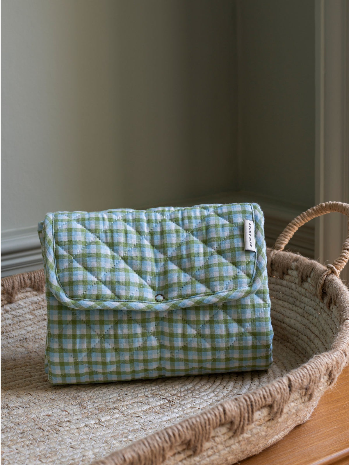 Avery Row Greenhouse Gingham Travel Changing Mat