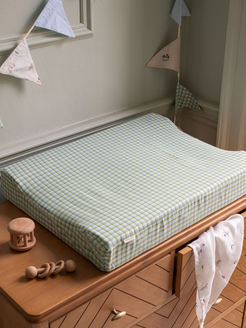 Avery Row Greenhouse Gingham Baby Changing Mat