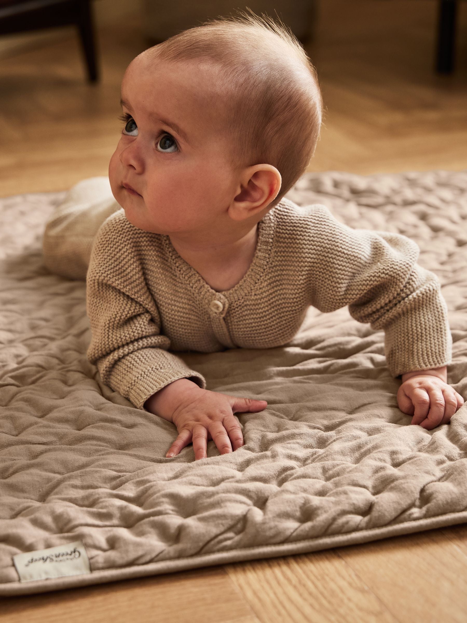 The Little Green Sheep Truffle Dimple Quilt Blanket